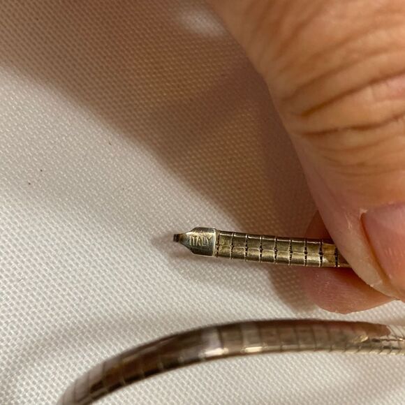 Sterling Silver 925 Italy herringbone chain necklace - Picture 3 of 5